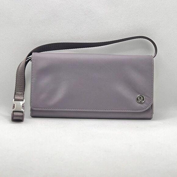 Lululemon Wallet Clutch Crossbody Lunar Rock Gray Organizer Bag